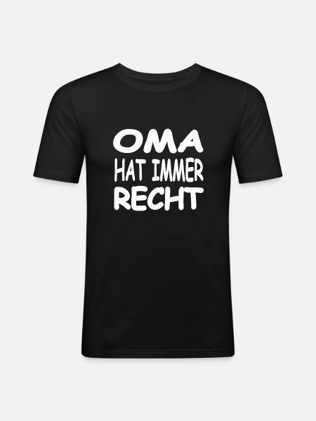 Oma - Männer Slim Fit T-Shirt - Schwarz