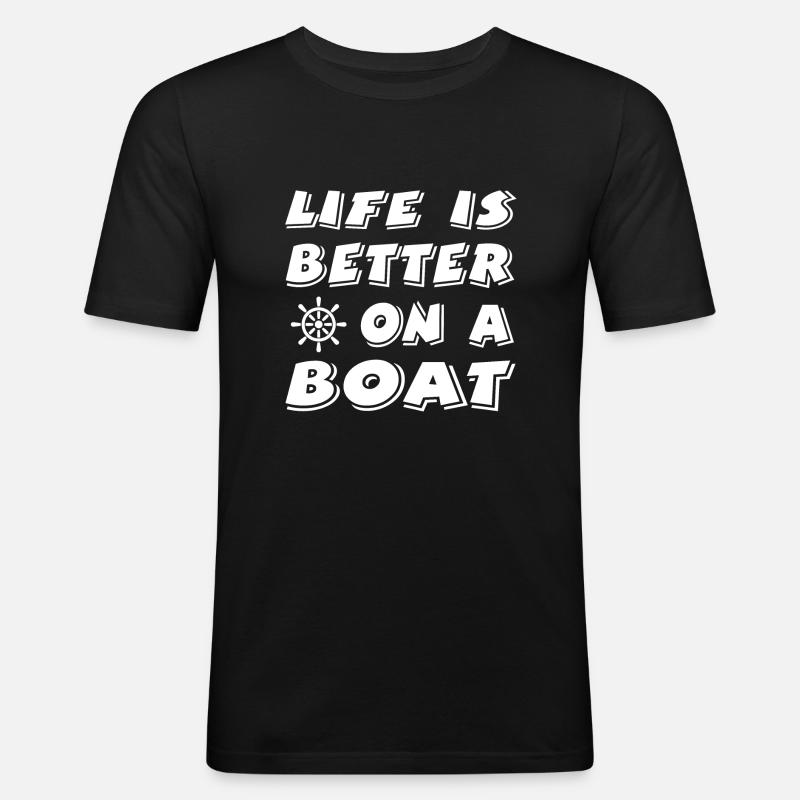Boot - Männer Slim Fit T-Shirt - Schwarz