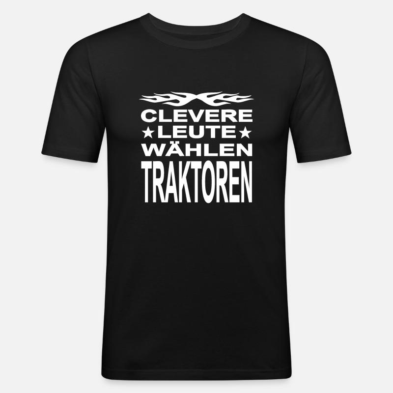 Traktor - Männer Slim Fit T-Shirt - Schwarz