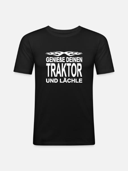 Traktor - Männer Slim Fit T-Shirt - Schwarz