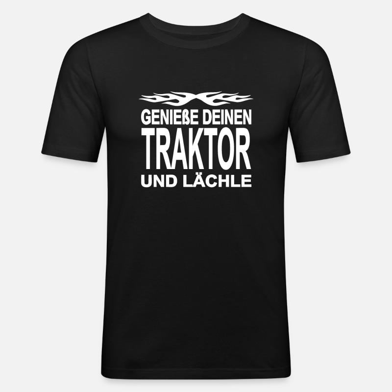 Traktor - Männer Slim Fit T-Shirt - Schwarz
