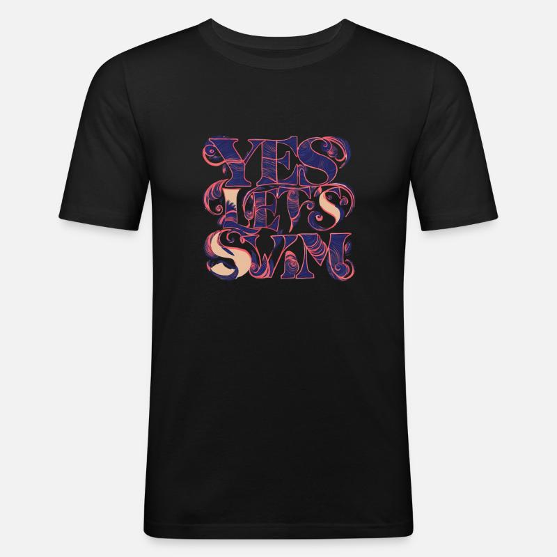 Entdecken Sie Aquatic Paradise! - Männer Slim Fit T-Shirt - Schwarz