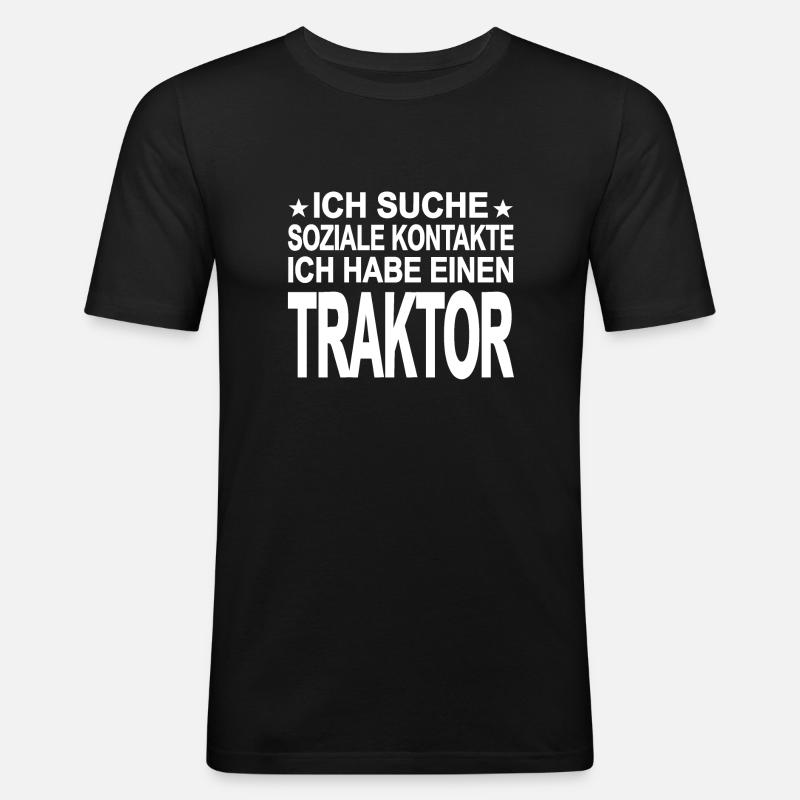 Traktor - Männer Slim Fit T-Shirt - Schwarz
