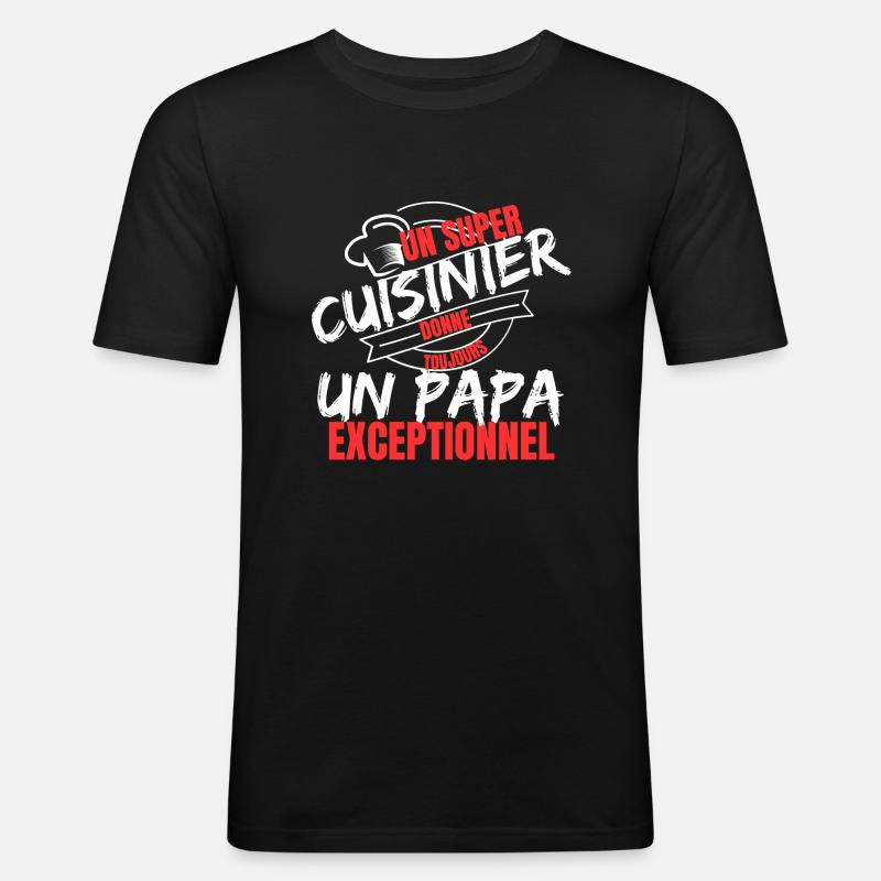 KOCH-DAD - Männer Slim Fit T-Shirt - Schwarz