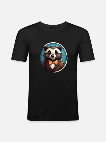 Funny Panda Bear - Men's Slim Fit T-Shirt - black