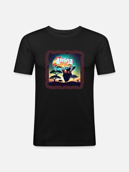 Africa - T-shirt près du corps Homme - noir