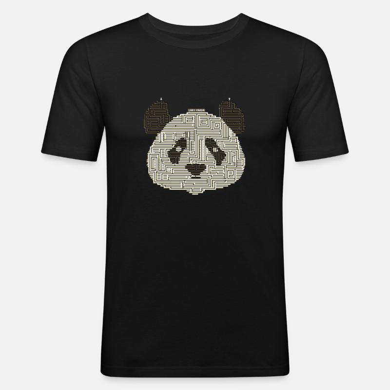 Laby-Panda - Männer Slim Fit T-Shirt - Schwarz