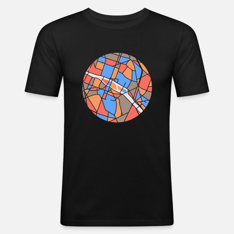 Paris bubble map - Men's Slim Fit T-Shirt - black