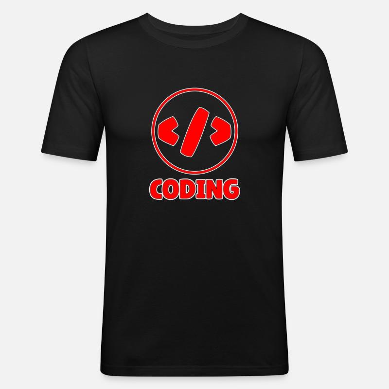 coding - Männer Slim Fit T-Shirt - Schwarz