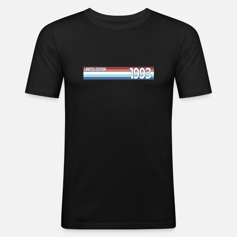 Retro 1993 Limitierte Auflage - Männer Slim Fit T-Shirt - Schwarz