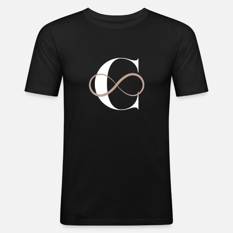 Unendlicher Buchstabe c - Männer Slim Fit T-Shirt - Schwarz