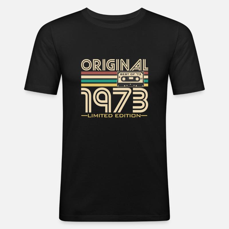 Original '73 Retro - Männer Slim Fit T-Shirt - Schwarz