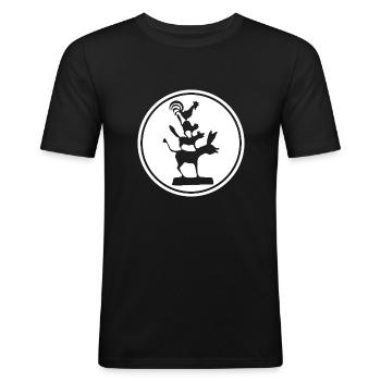 Bremer Stadtmusikanten - Bremen - Männer Slim Fit T-Shirt - Schwarz - Vorne - Nik (191cm)
