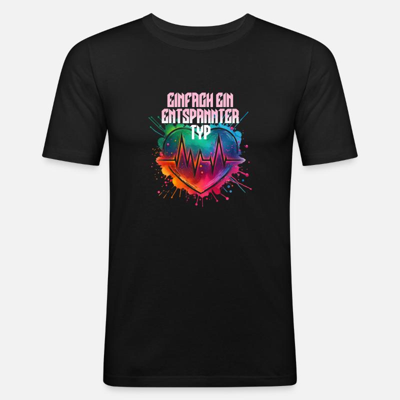 Entspannter Typ - Männer Slim Fit T-Shirt - Schwarz