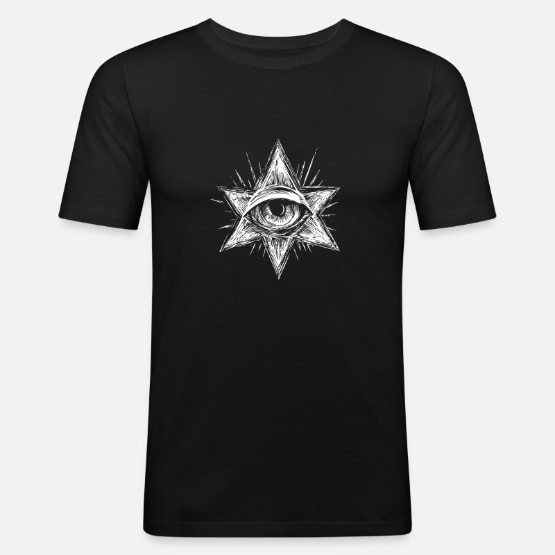 Auge der Vorsehung - Männer Slim Fit T-Shirt - Schwarz