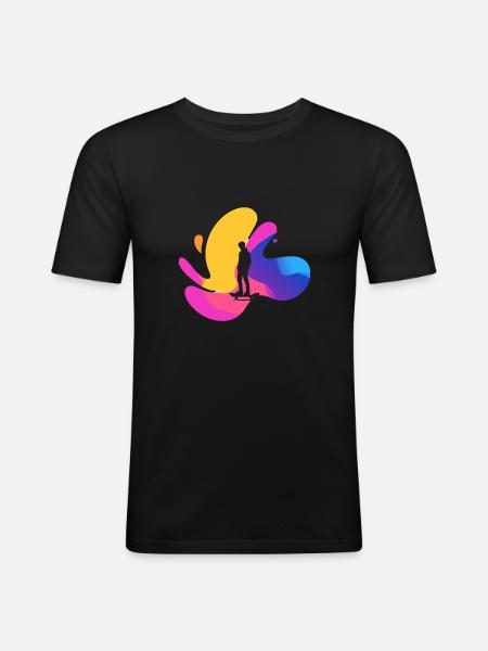 Longboard Boarder - Men's Slim Fit T-Shirt - black