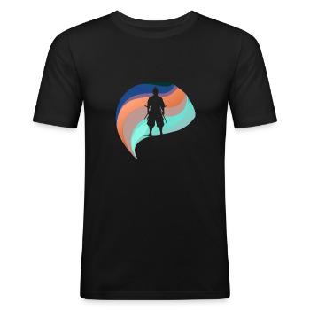 Samurai Sword Iaido - Men's Slim Fit T-Shirt - black - Front - Nik (191cm)