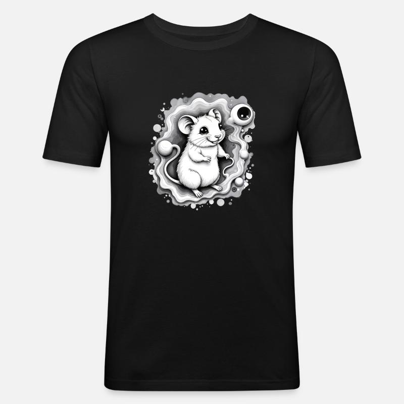 Hamster de l’espace - T-shirt près du corps Homme - noir