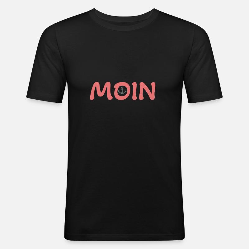 Scritta Moin Anker - Maglietta aderente da uomo - nero