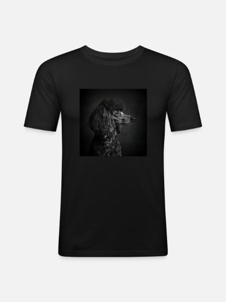 Black Animals - Black Poodle - Men's Slim Fit T-Shirt - black