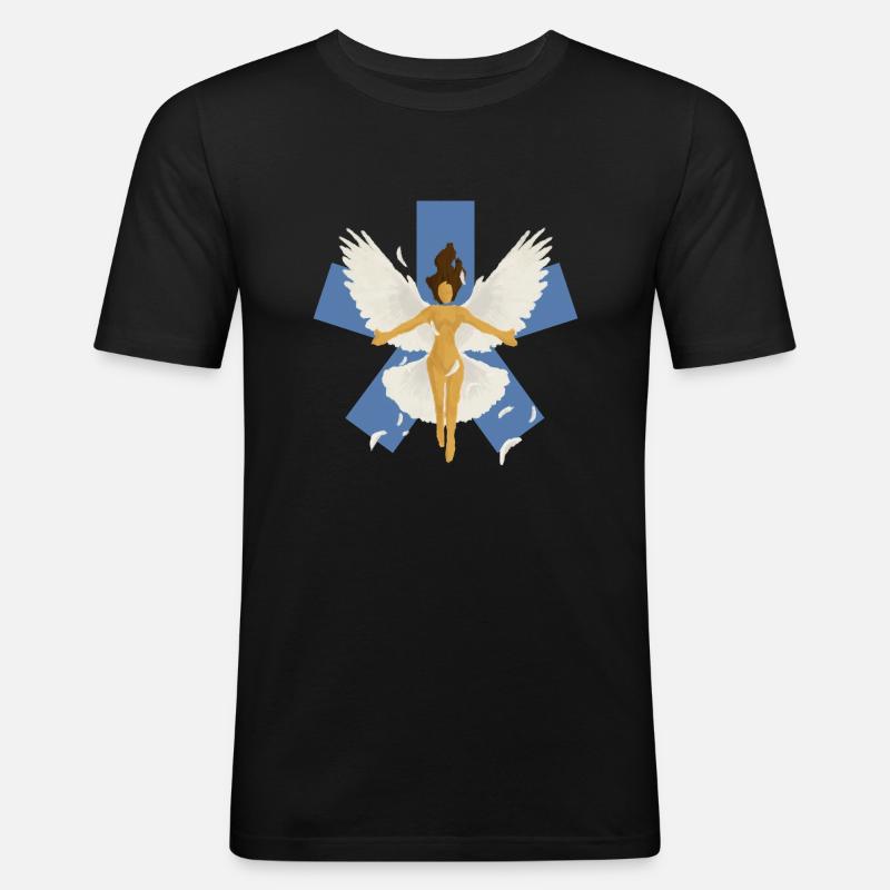Heiliger Engel - Männer Slim Fit T-Shirt - Schwarz