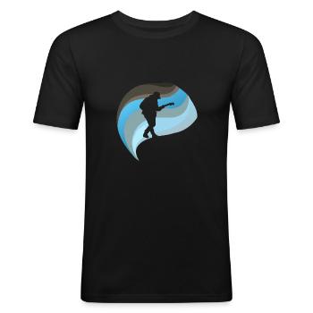 Guitariste Basser - T-shirt près du corps Homme - noir - Devant - Nik (191cm)