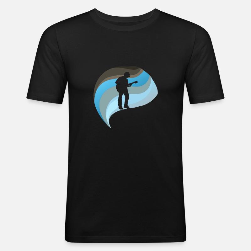Gitarre Shouter - Männer Slim Fit T-Shirt - Schwarz