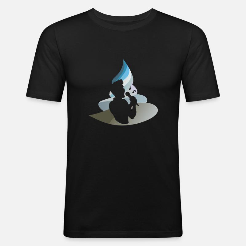 Gesang Jazz - Männer Slim Fit T-Shirt - Schwarz