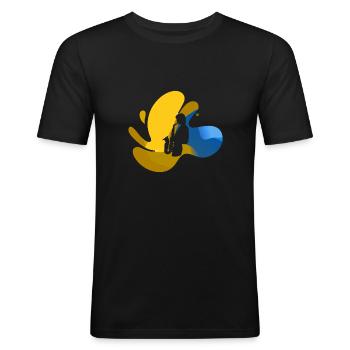 Saxophoniste de Jazz Orléans - T-shirt près du corps Homme - noir - Devant - Nik (191cm)