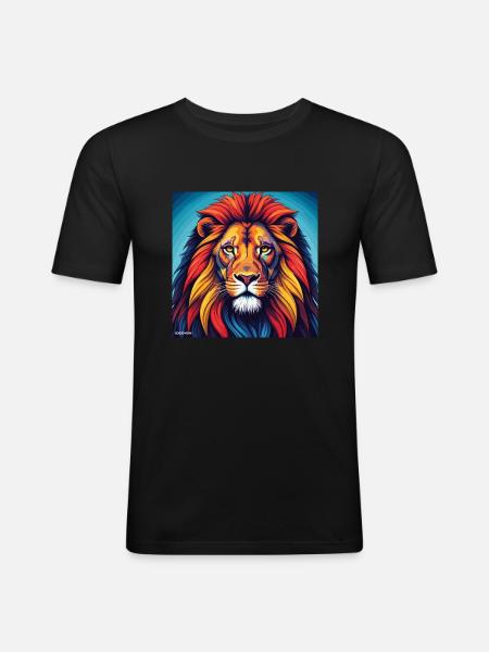 Lion Gemini - Men's Slim Fit T-Shirt - black