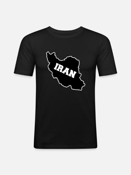 Iran - T-shirt près du corps Homme - noir