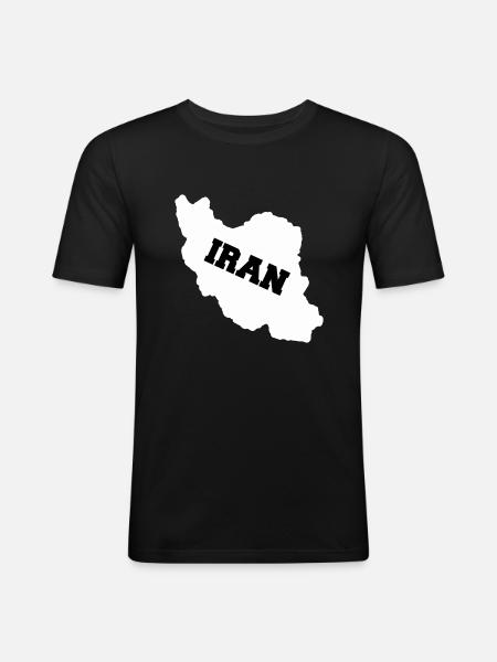 Iran - T-shirt près du corps Homme - noir
