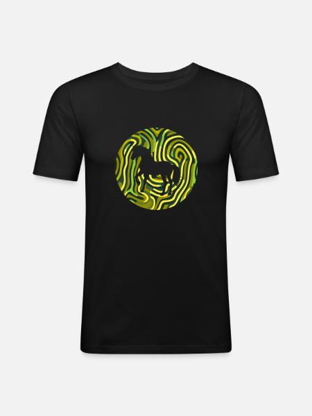 Pferde Pferdekopf - Männer Slim Fit T-Shirt - Schwarz