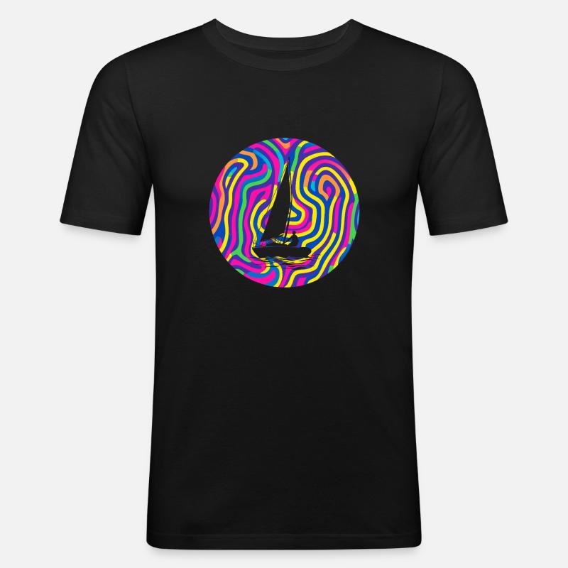 Segelboote Segelboot Boote - Männer Slim Fit T-Shirt - Schwarz