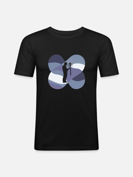 Electrician wiring circuit - Men's Slim Fit T-Shirt - black