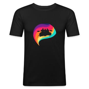Rowing Stream Paddling - Men's Slim Fit T-Shirt - black - Front - Nik (191cm)