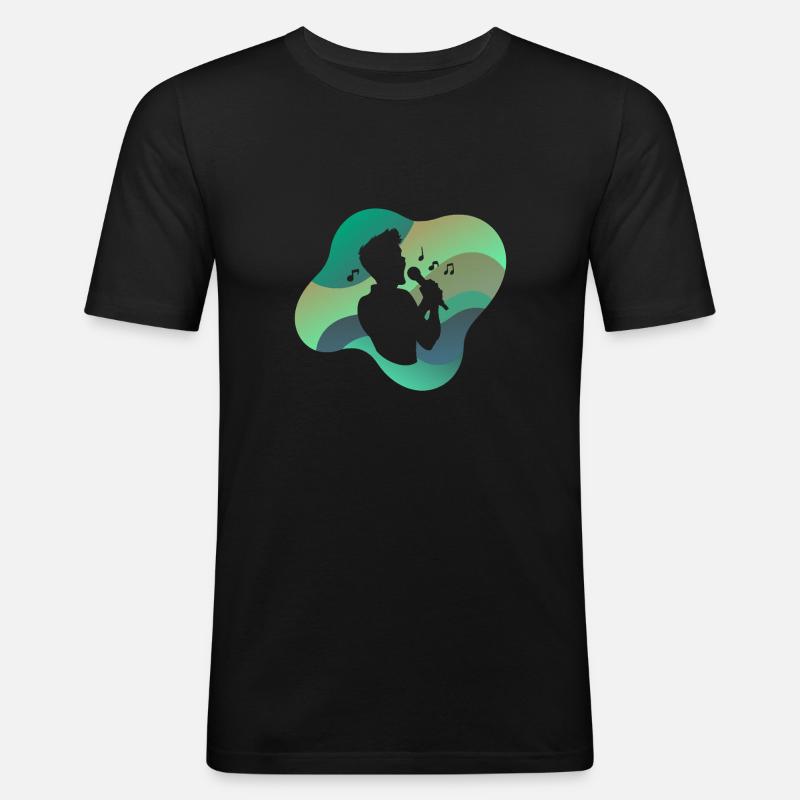 Singen Chor Karaoke - Männer Slim Fit T-Shirt - Schwarz