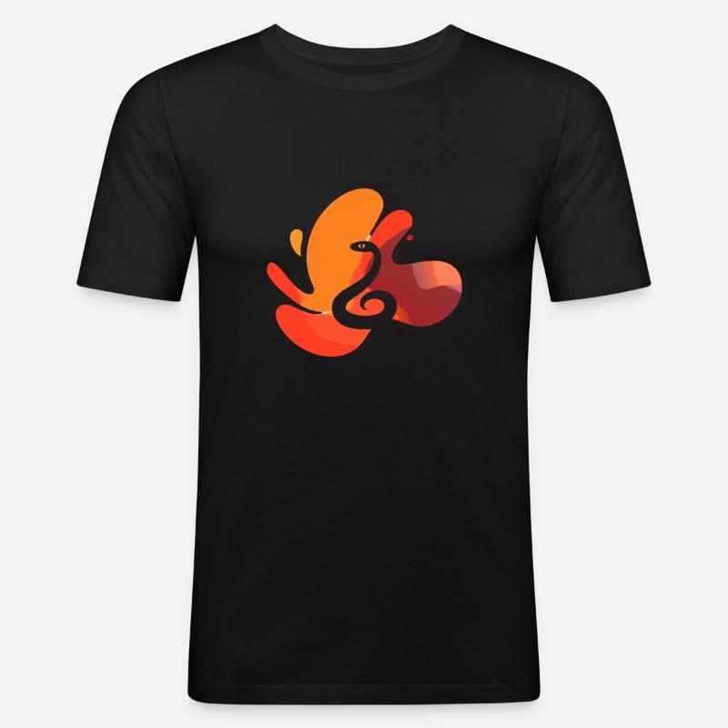 Schlangen Schlangenkopf - Männer Slim Fit T-Shirt - Schwarz