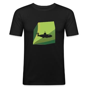 Submarine Submarine Military - Men's Slim Fit T-Shirt - black - Front - Nik (191cm)