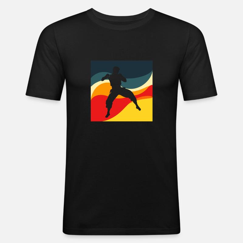 Kickboxing Kampfkunst Training - Männer Slim Fit T-Shirt - Schwarz