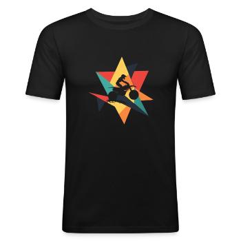 Motocross Mud Fight - Men's Slim Fit T-Shirt - black - Front - Nik (191cm)