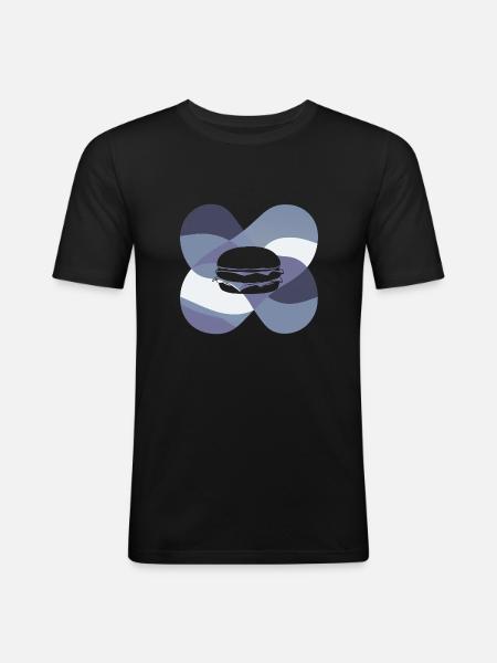Burger Grilling Frieze - Men's Slim Fit T-Shirt - black