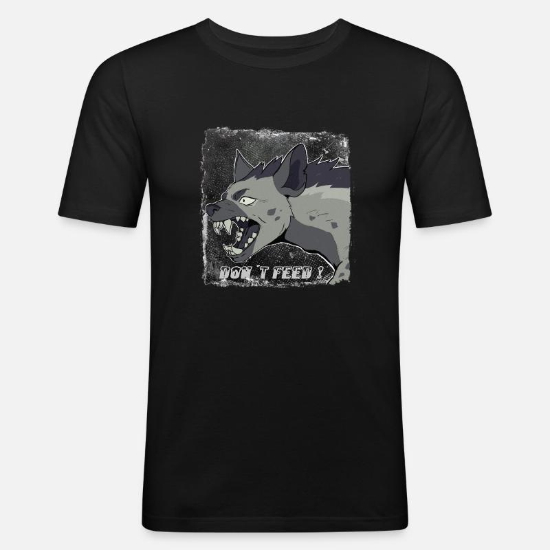 Hyäne - Männer Slim Fit T-Shirt - Schwarz