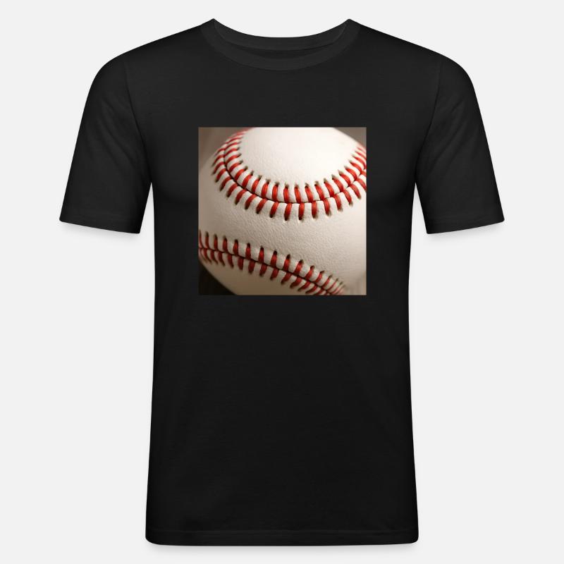 Base-ball - T-shirt près du corps Homme - noir