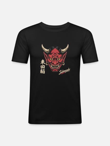 Japanese mask - Men's Slim Fit T-Shirt - black