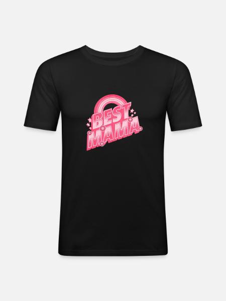 Best Mama | Best Mother - Men's Slim Fit T-Shirt - black