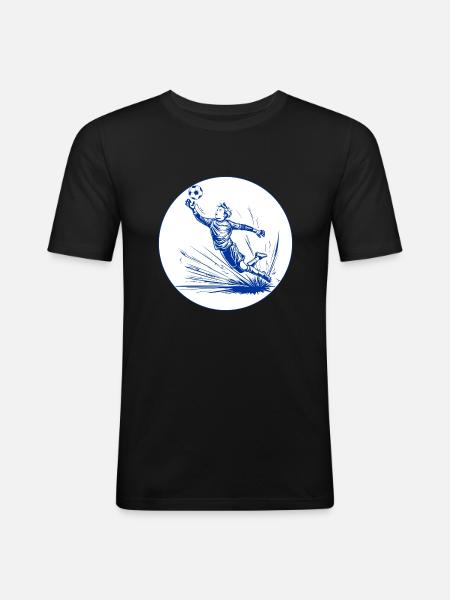 Goalkeeper (blue and white) - Men's Slim Fit T-Shirt - black