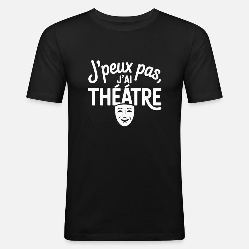 Non posso, ho il teatro - Maglietta aderente da uomo - nero