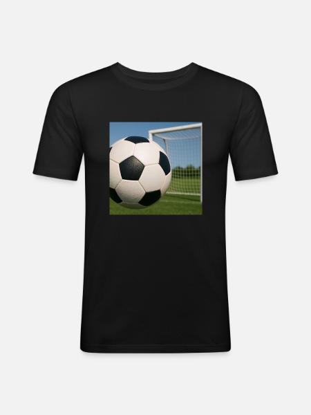 Sport - Fußball - Männer Slim Fit T-Shirt - Schwarz