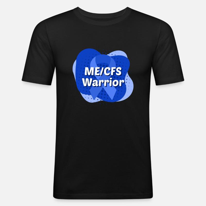 ME/CFS Warrior blaue Schleife - Männer Slim Fit T-Shirt - Schwarz